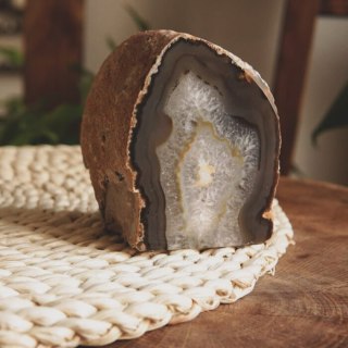 Agat naturalny świecznik