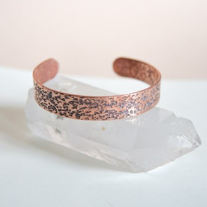 Miedziana bransoletka handmade - młotkowana