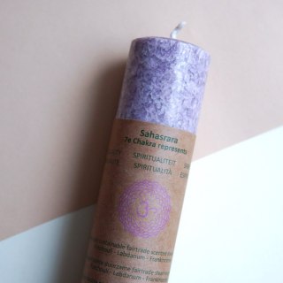 Świeca czakrowa 20cm fioletowa